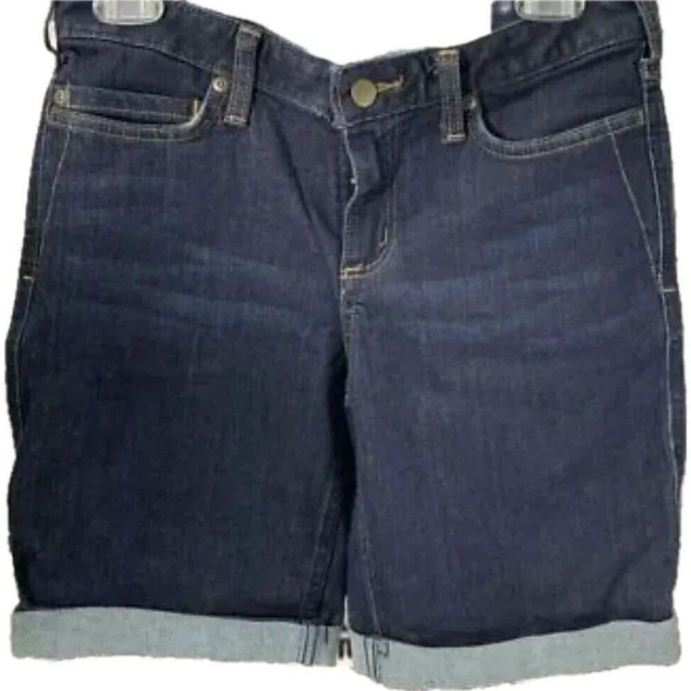 Carhartt 4 Denim Blue Rugged Flex Mid Rise 5 Pocket Skinny Leg Jean Shorts